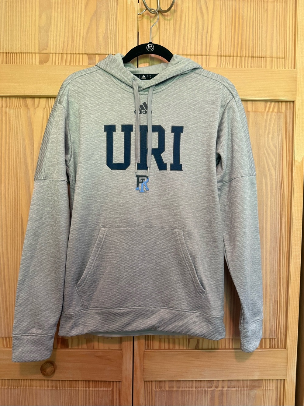 adidas Men’s Gray Hoodie with Navy URI Logo
